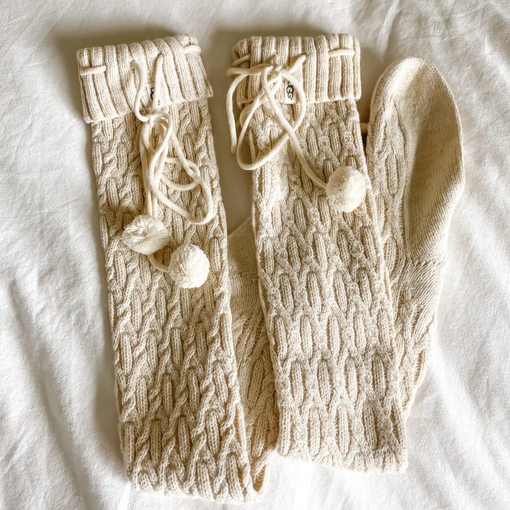 UGG Sparkle Cable Knit Thigh-High Socks